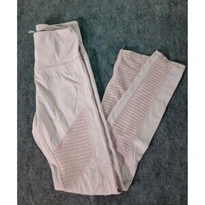 Forever 21 Women's Size S Moto Leggings High Rise Mesh Panel Mauve Pink Athletic